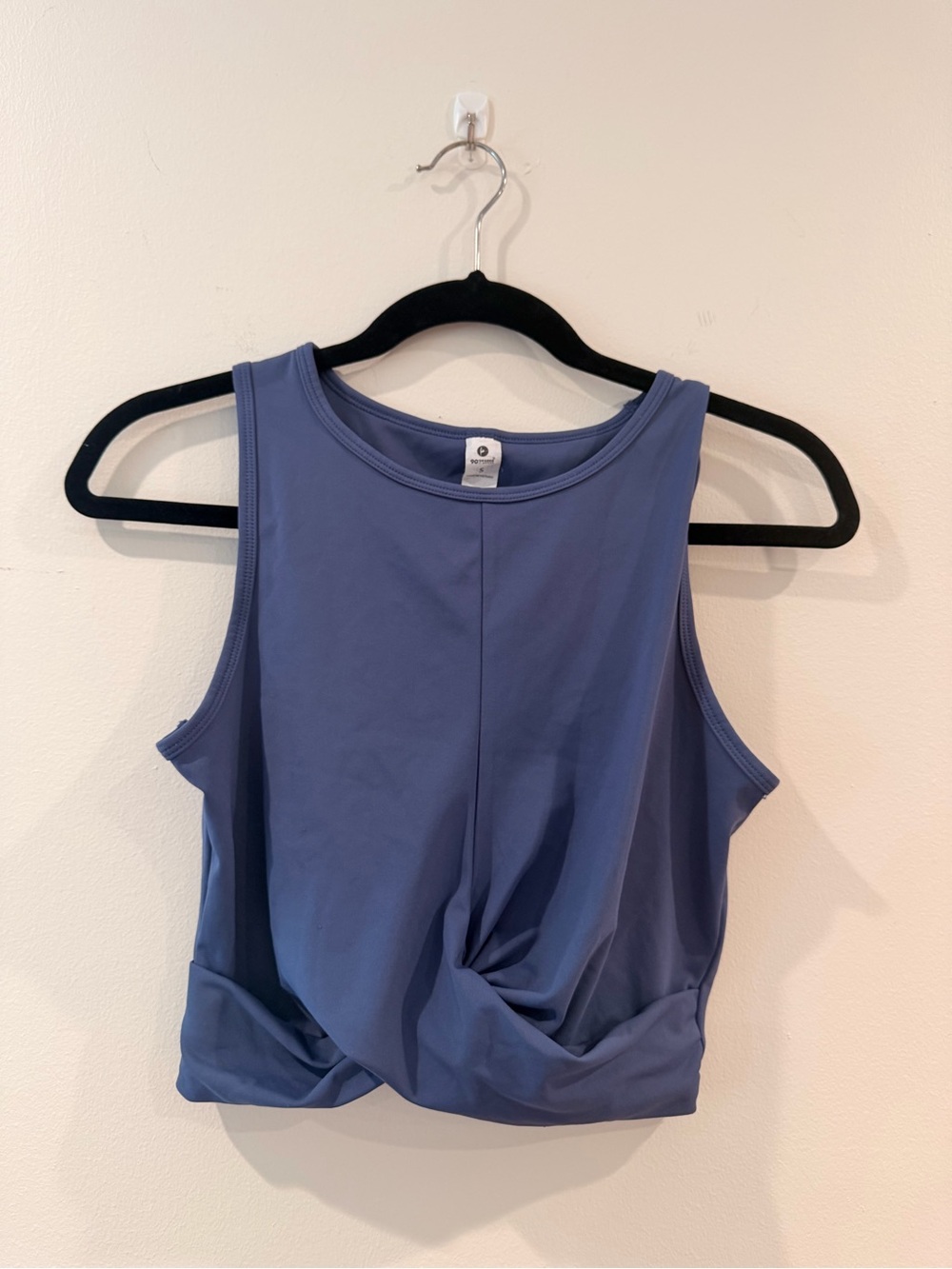 90 Degree By Reflex Blue Twist-Front Athletic Tank